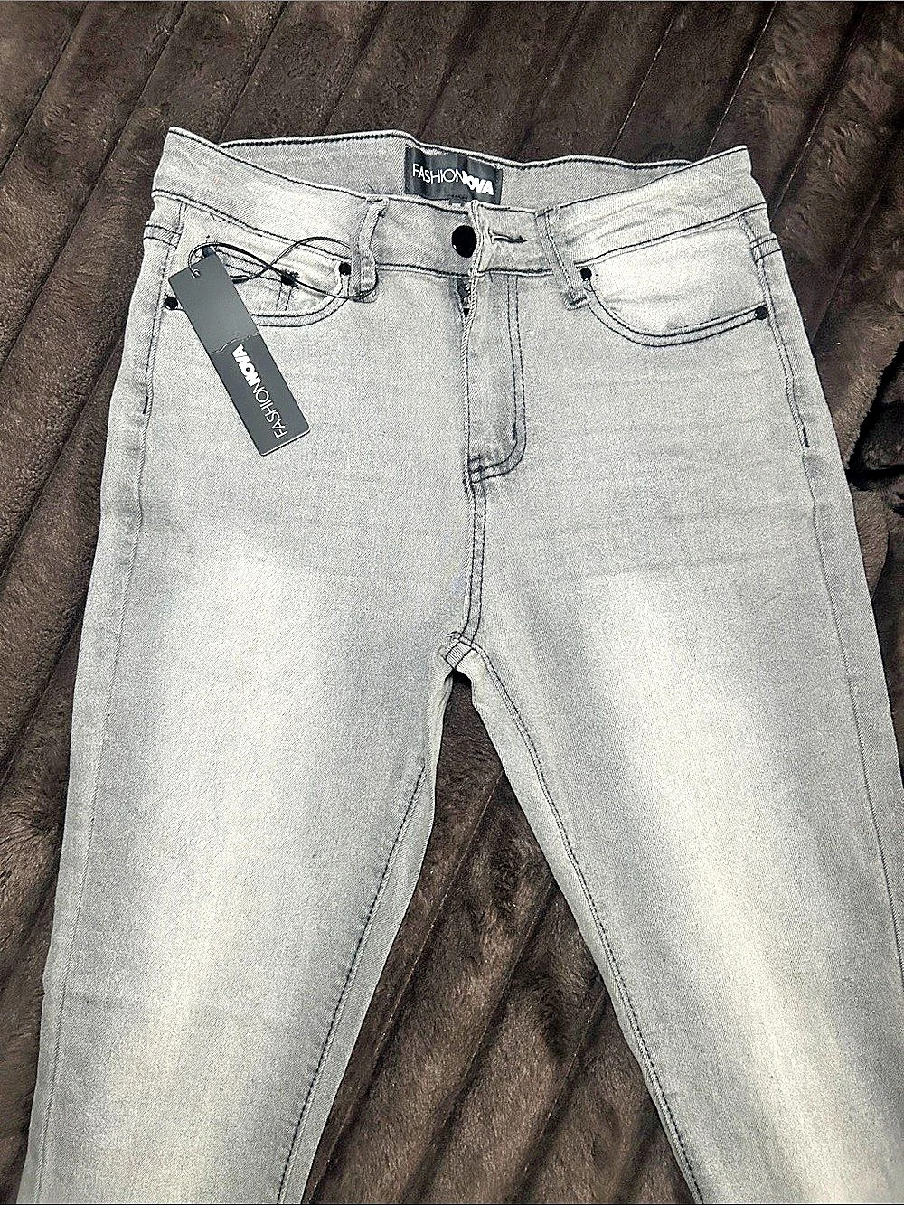 Fashion Nova She's So Fine Stretch Skinny Jeans Gray Small